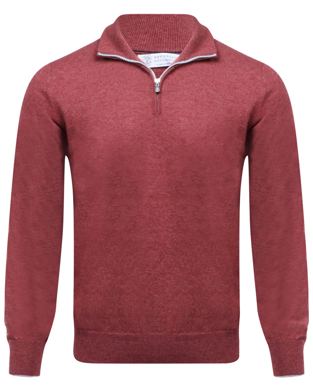 Light Red Quarter Zip Sweater