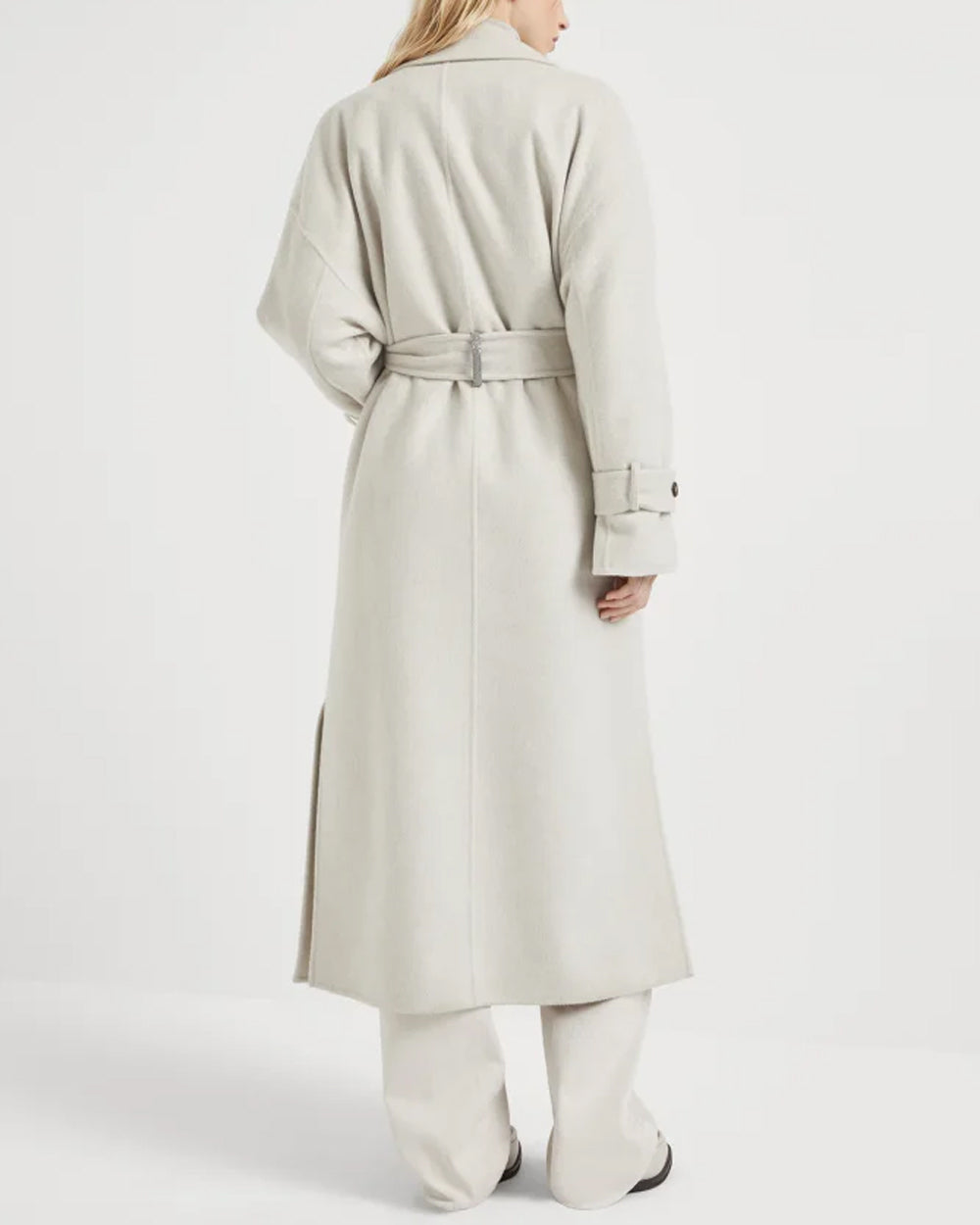 Marble White Cashmere Overcoat