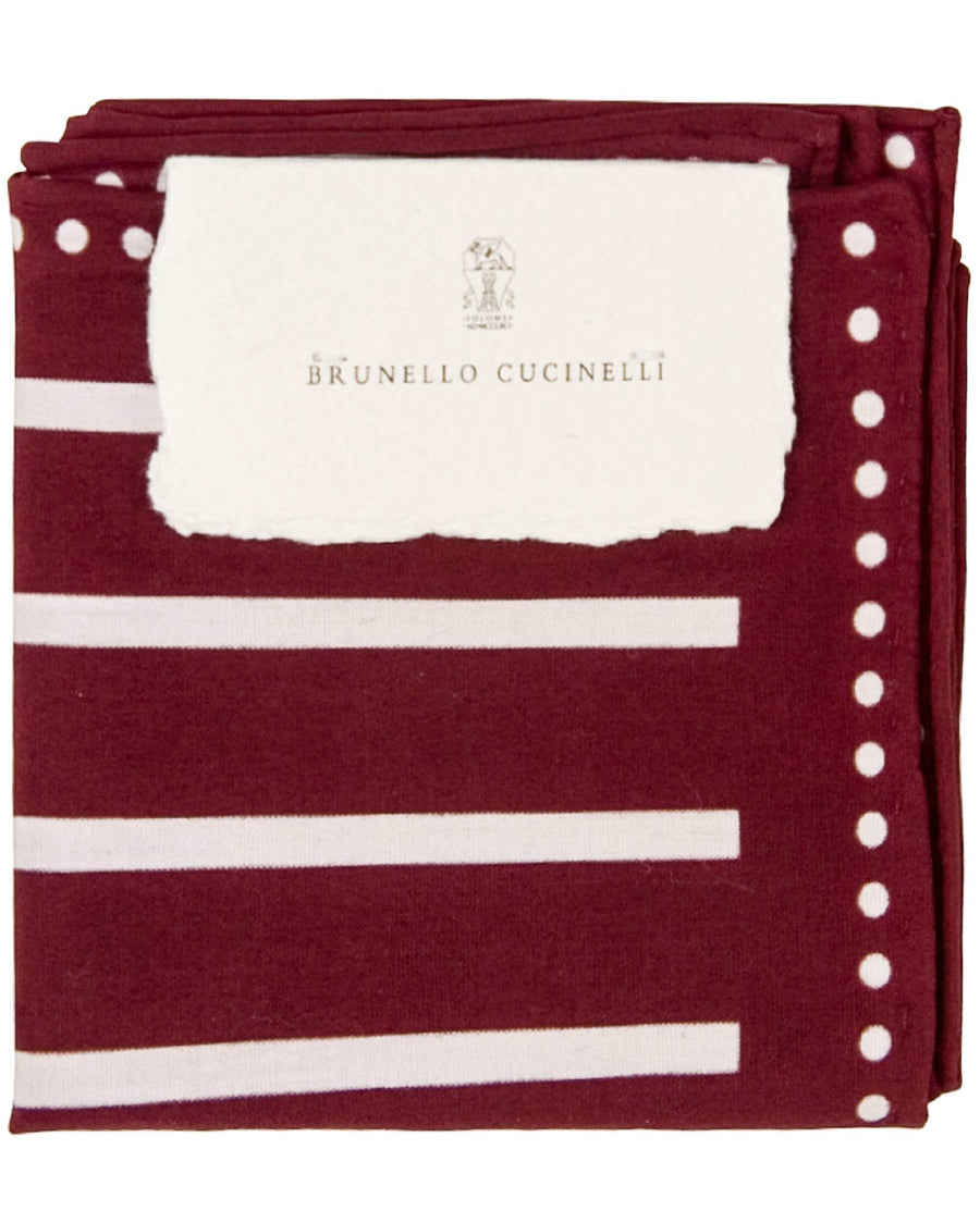 Maroon Stripe Dotted Pocket Square