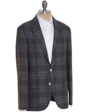 Medium Grey Wool Blend Tartan Plaid Sportcoat