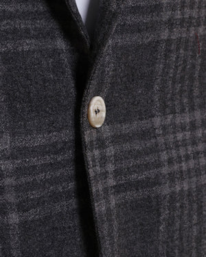 Medium Grey Wool Blend Tartan Plaid Sportcoat