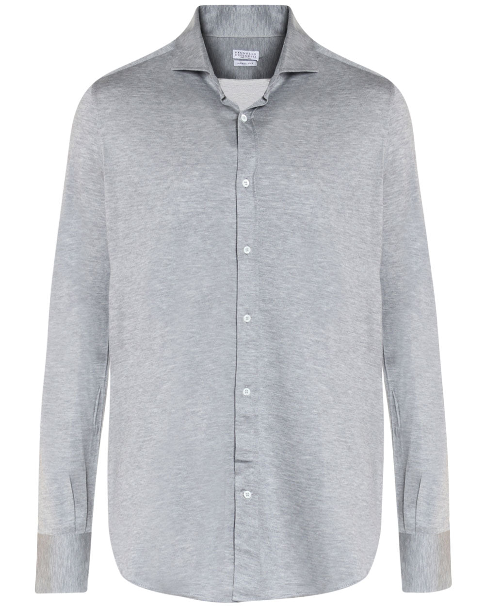 Mid Grey Silk Blend Jersey Sportshirt