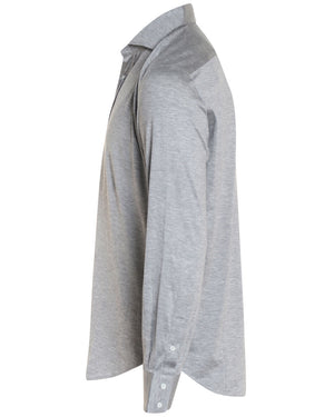 Mid Grey Silk Blend Jersey Sportshirt