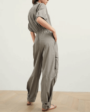 MIlitary Techno Zip Front Jumpsuit