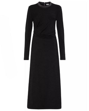 Minera Monili Collar Drape Jersey Dress