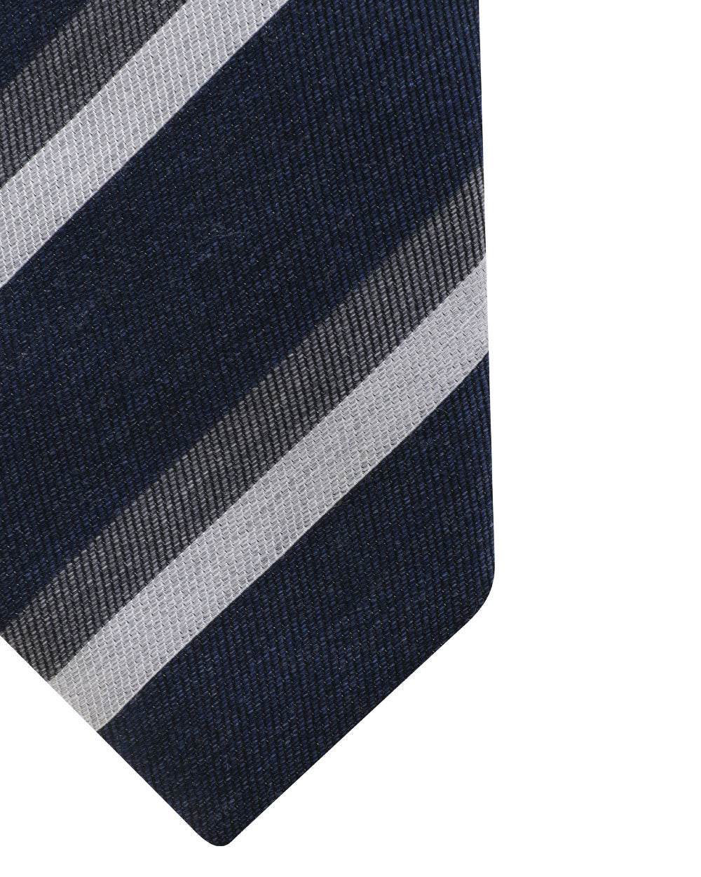 Navy and Grey Dual Striped Silk Blend Tie