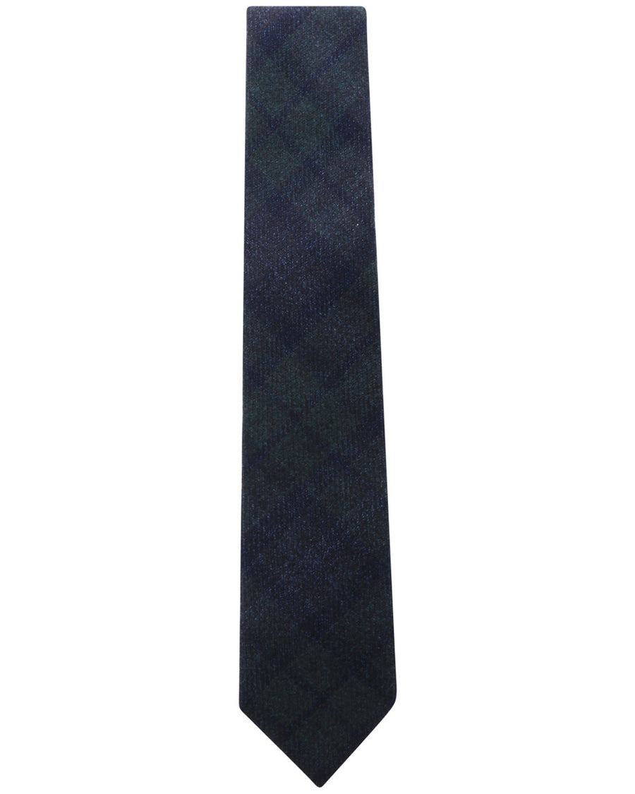 Navy and Verde Flannel Plaid Tie