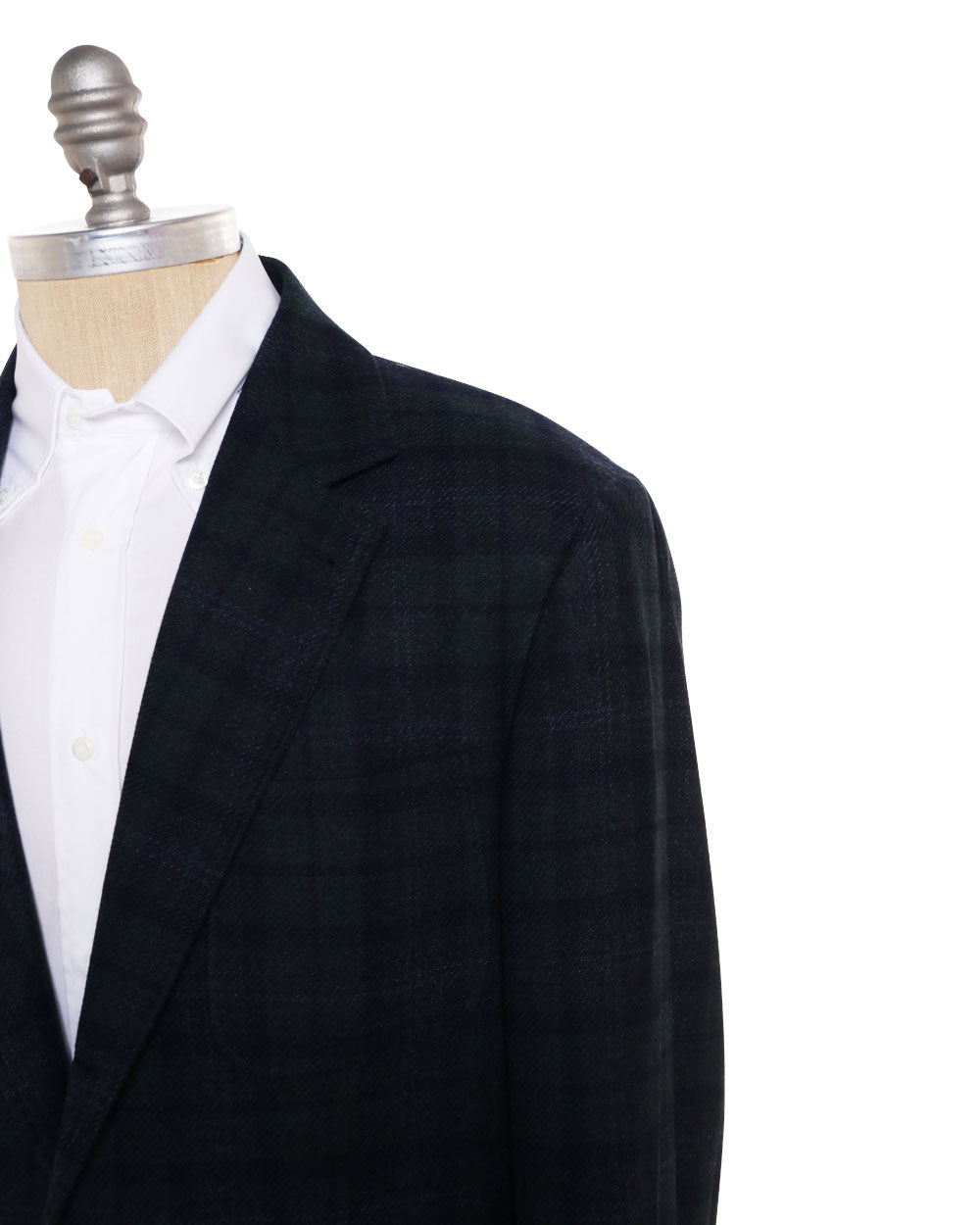 Navy and Verde Wool Blend Plaid Sportcoat