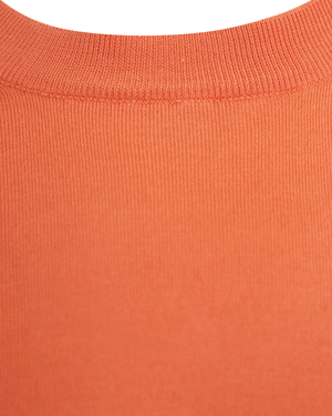 Orange Lightweight Cotton Crewneck Sweater