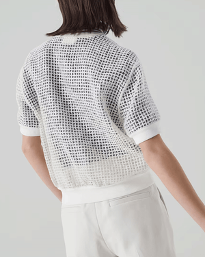 Panama Embroidered Paillette Net Polo