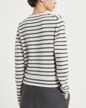 Panama Stripe Cashmere Paillette Sweater