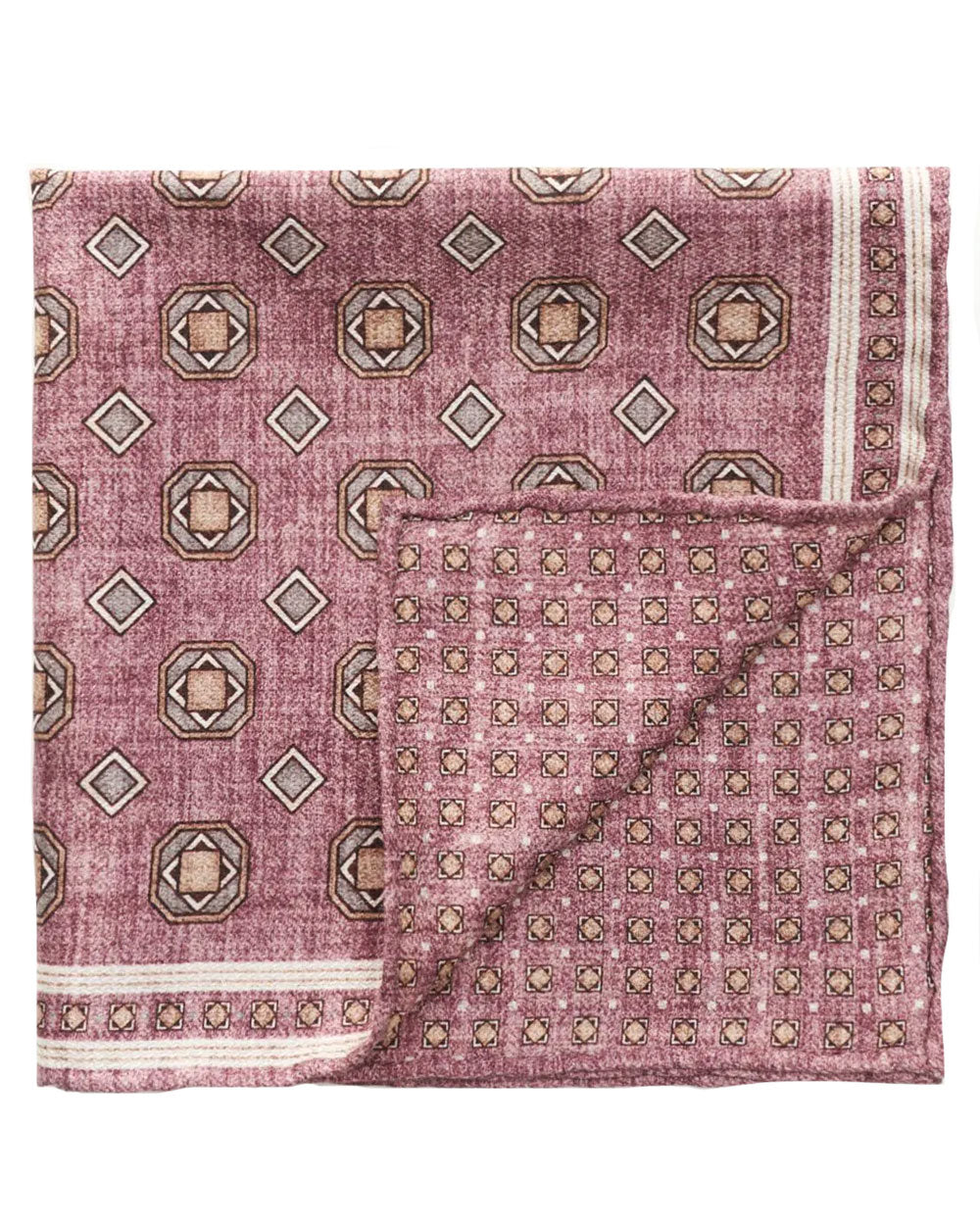 Pink Geometric Print Pocket Square