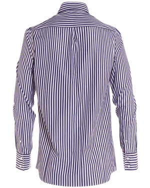 Purple and White Bengal Striped Cotton Sportshirt