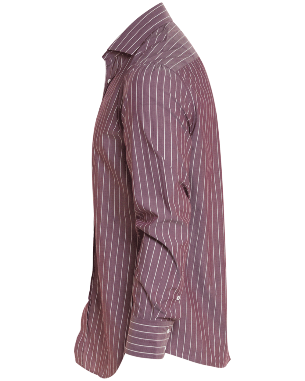 Purple and White Wide Pin Striped Cotton Sportshirt