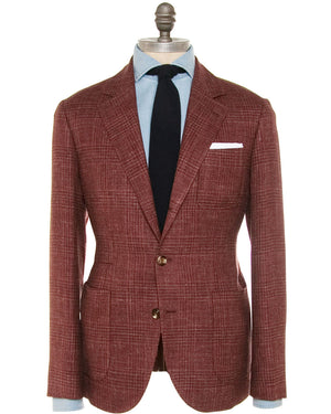 Red Tonal Plaid Transitional Sportcoat