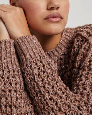 Rose Diamond Net Knit Pullover