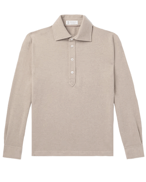 Sasso and Light Grey Long Sleeve Polo