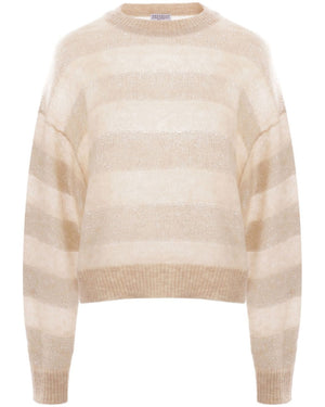 Seashell Pailette Stripe Crewneck Sweater