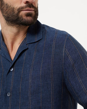 Textured Stripe Linen Shirt