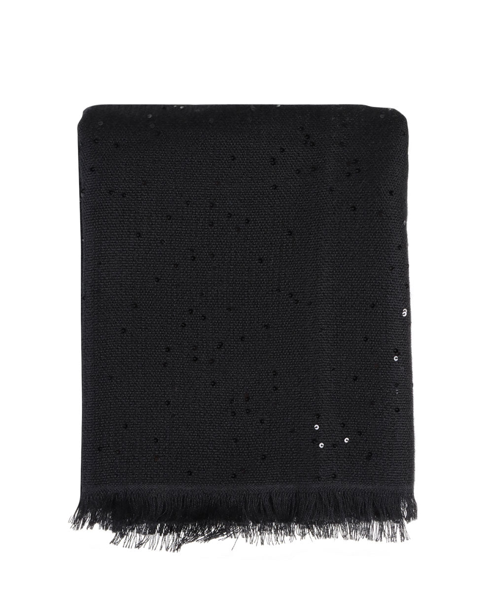 Silk Cashmere Diamond Scarf in Black