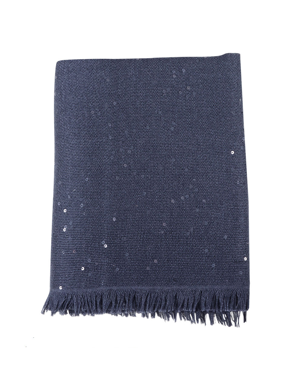 Silk Cashmere Diamond Scarf in Navy