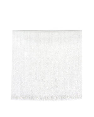 Silk Cashmere Lurex Scarf in White