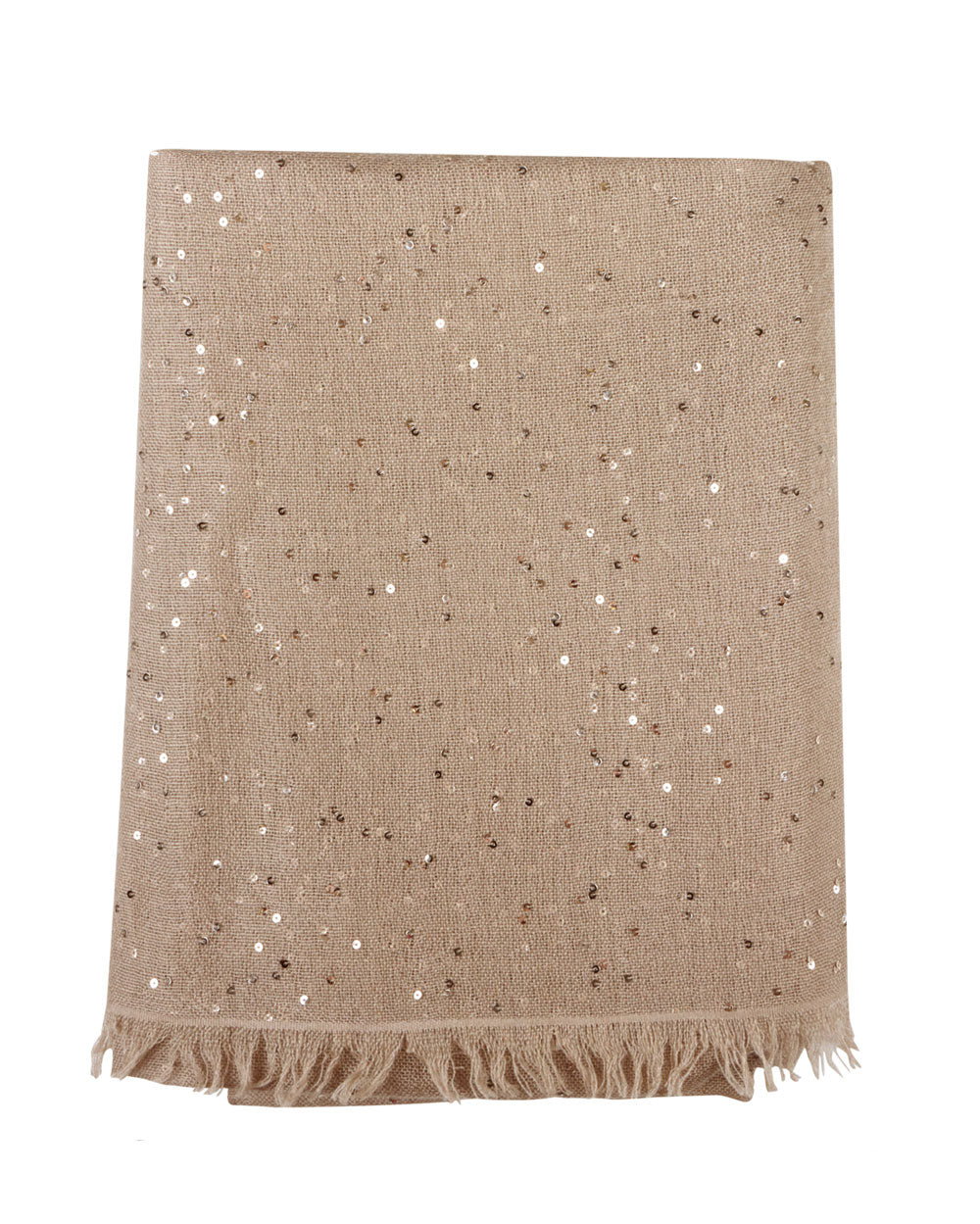 Silk Linen Micro Paillette Scarf in Cornstalk