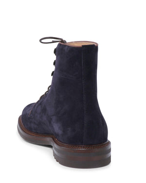 Suede Ankle Boots in Navy