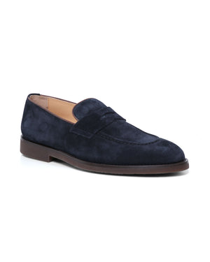 Suede Penny Loafer in Blue