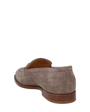 Suede Penny Loafer in Grey