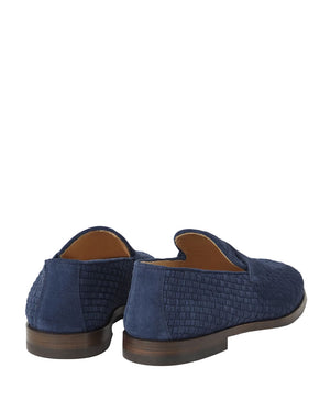 Suede Woven Loafer in Ocean Blue