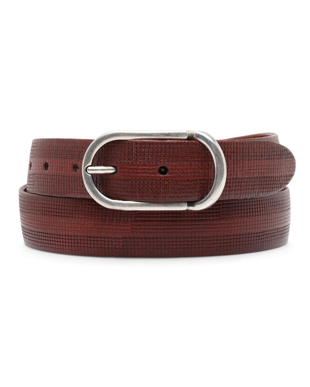 Textured Leather Belt in Tobacco