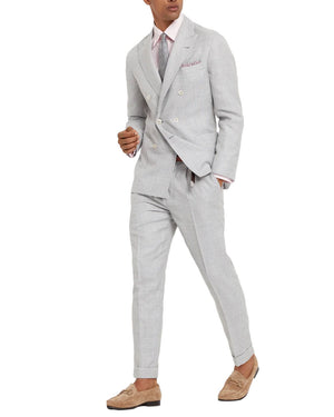 White and Grey Houndstooth Leisure Suit