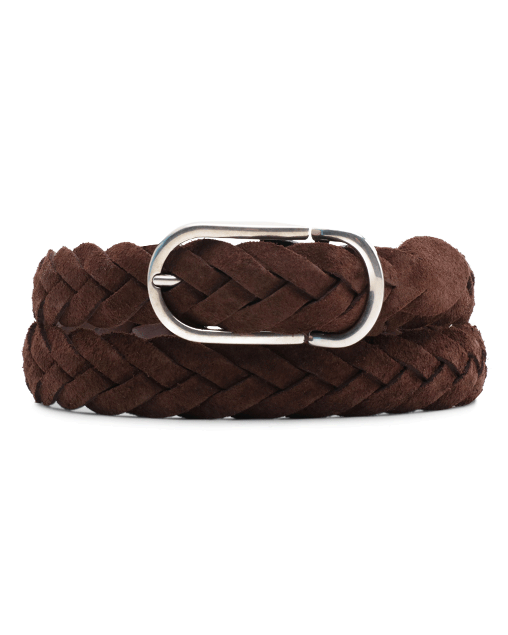 Woven Leather Belt in Mustang