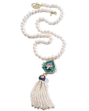 Affinity Sunset Pearl Tassel Necklace