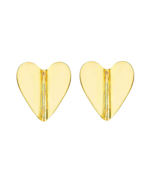Wings Of Love Folded Heart Stud Earrings