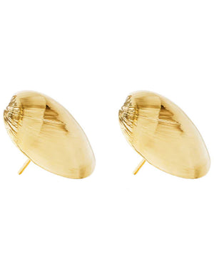 Large Gold Shell 70s Earrings