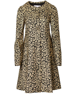 Black and Gold Leopard Trapeze Coat