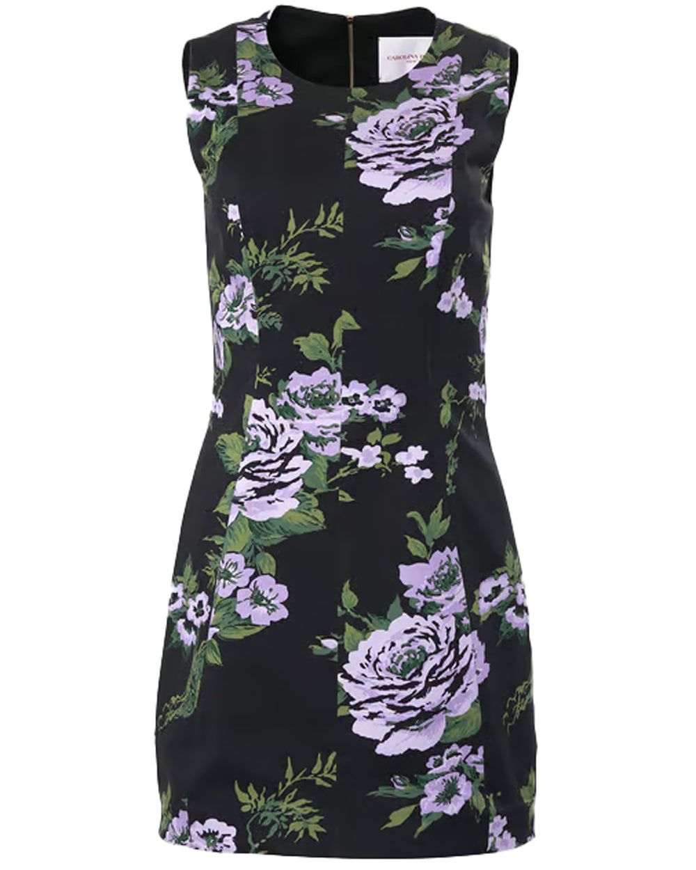 Black Floral Print Sleeveless Mini Dress