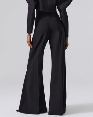 Black High Rise Wide Leg Pant