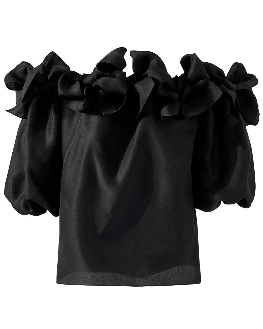 Black Off The Shoulder Bow Blouse