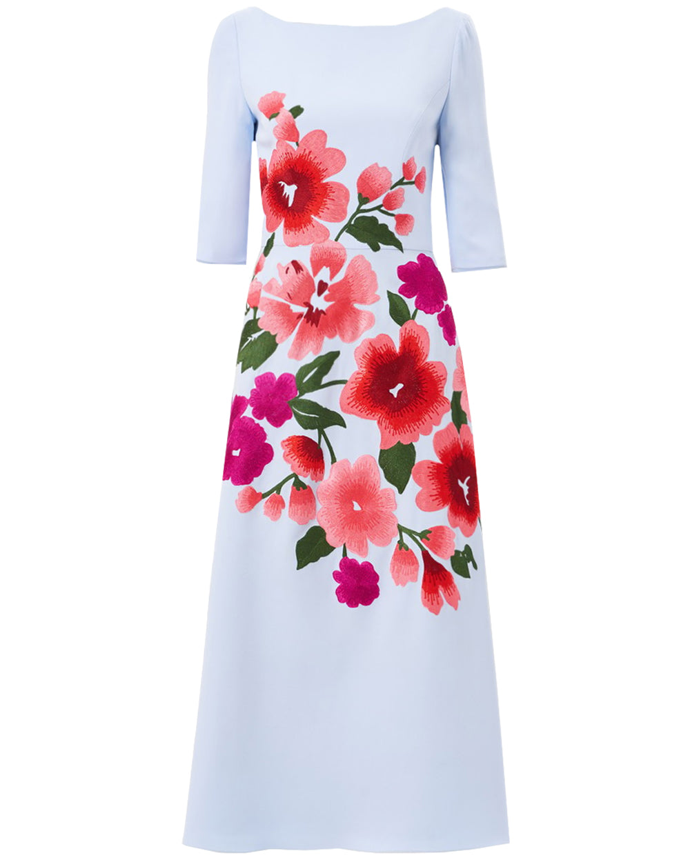 Celeste Embellished Boat Neck Midi Dress