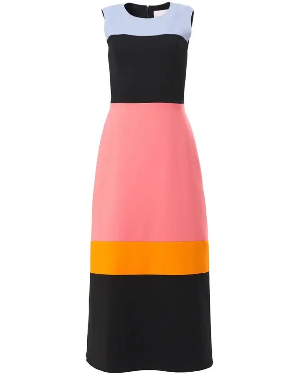 Colorblock Crewneck Midi Dress