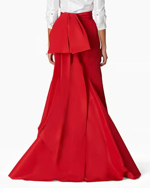 Icon Red Knot Waist Trumpet Skirt