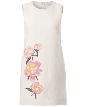 Ivory Embroidered Shift Dress