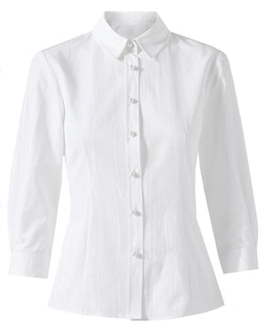 Ivory Icon Pearl Button Blouse