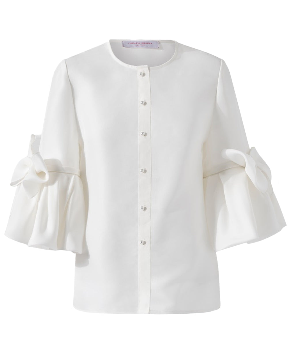 Ivory Ruffle Bow Sleeve Blouse