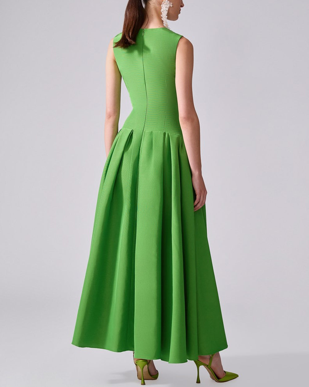 Lawn Green Drop Waist Maxi Dress