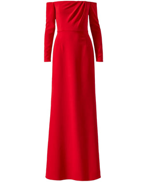 Red Off The Shoulder Trumpet Gown