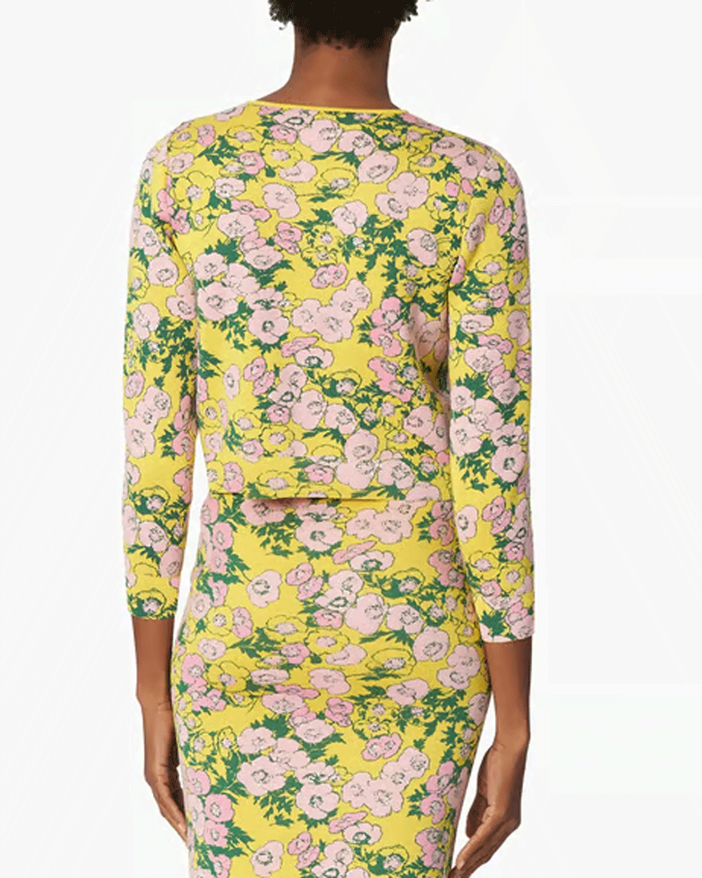 Taxi Cab Floral Jacquard Cropped Cardigan